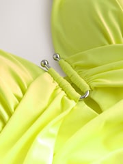 Lime Green Utrim Tummy Control Plunge Swimsuit - Image 3 of 4