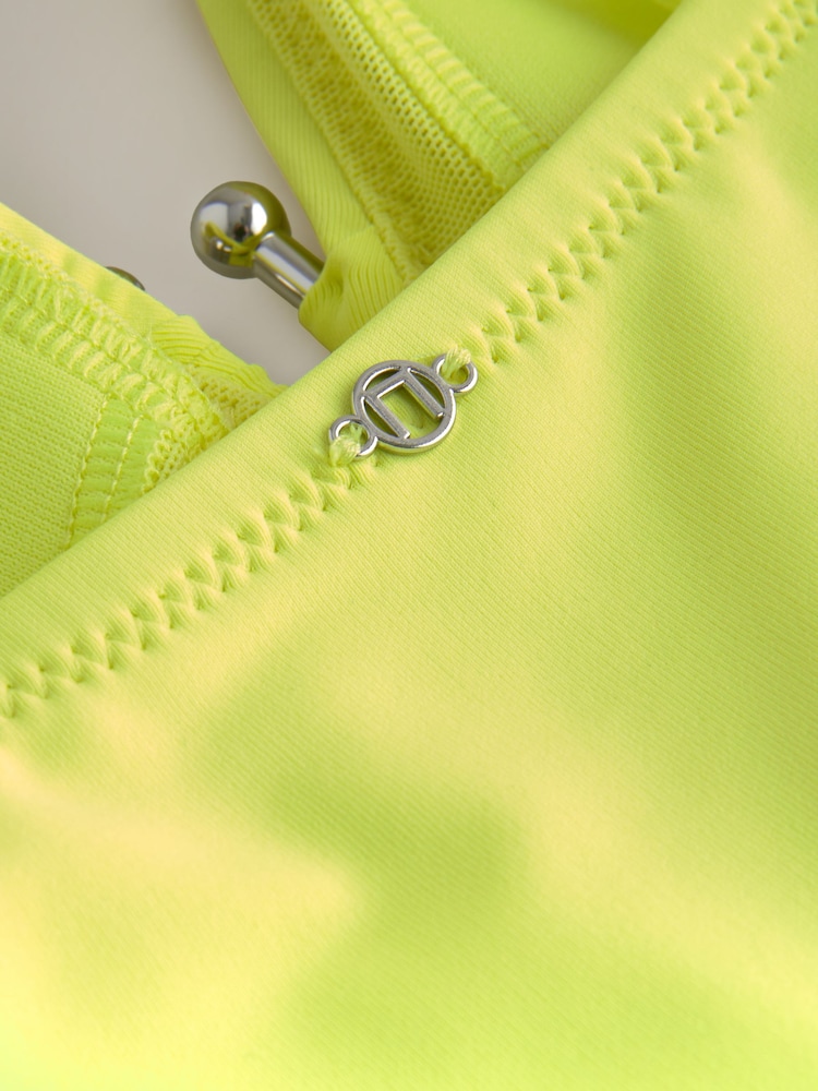 Lime Green Utrim Tummy Control Plunge Swimsuit - Image 4 of 4