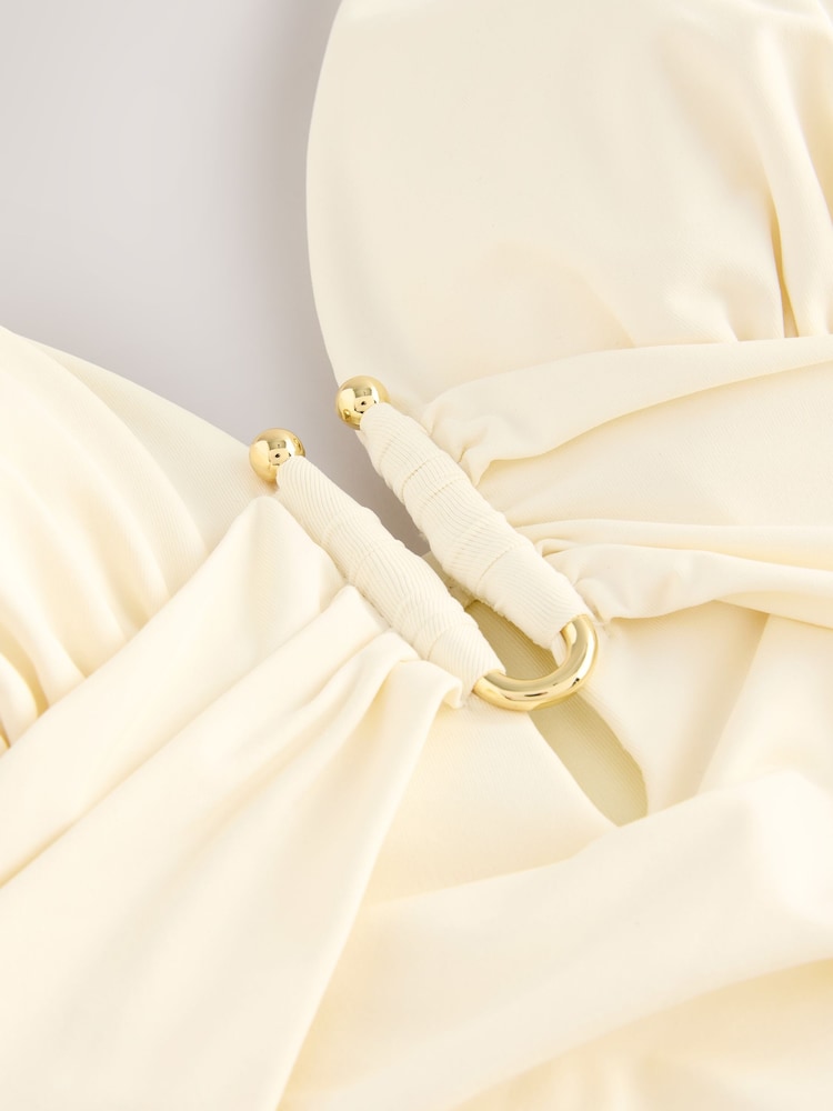 Ecru Cream Utrim Tummy Control Plunge Swimsuit - Image 4 of 4