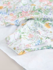 White Ditsy Floral Shaping Shirred Bandeau Skirted Swimdress - Image 4 of 4