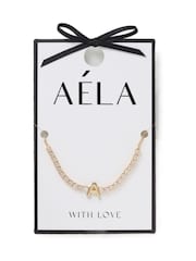 Aela 12k Gold Tone	Initial Cubic Zirconia Bracelet - Image 4 of 4
