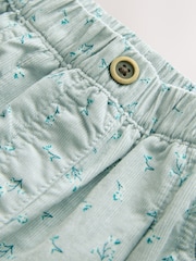 Blue Floral Print Cord Trousers (3mths-7yrs) - Image 8 of 8