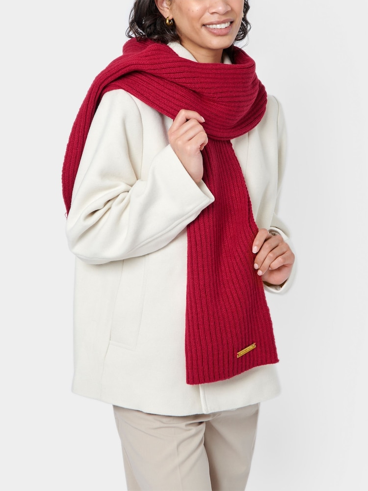 Katie Loxton Red Knitted Scarf - Image 1 of 3 Katie Loxton Red Knitted Scarf - Image 1 of 3
