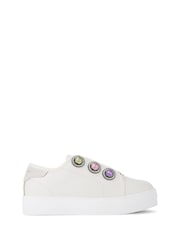 Kurt Geiger London Cream Junior Mini Laney Octavia Trainers - Image 1 of 3