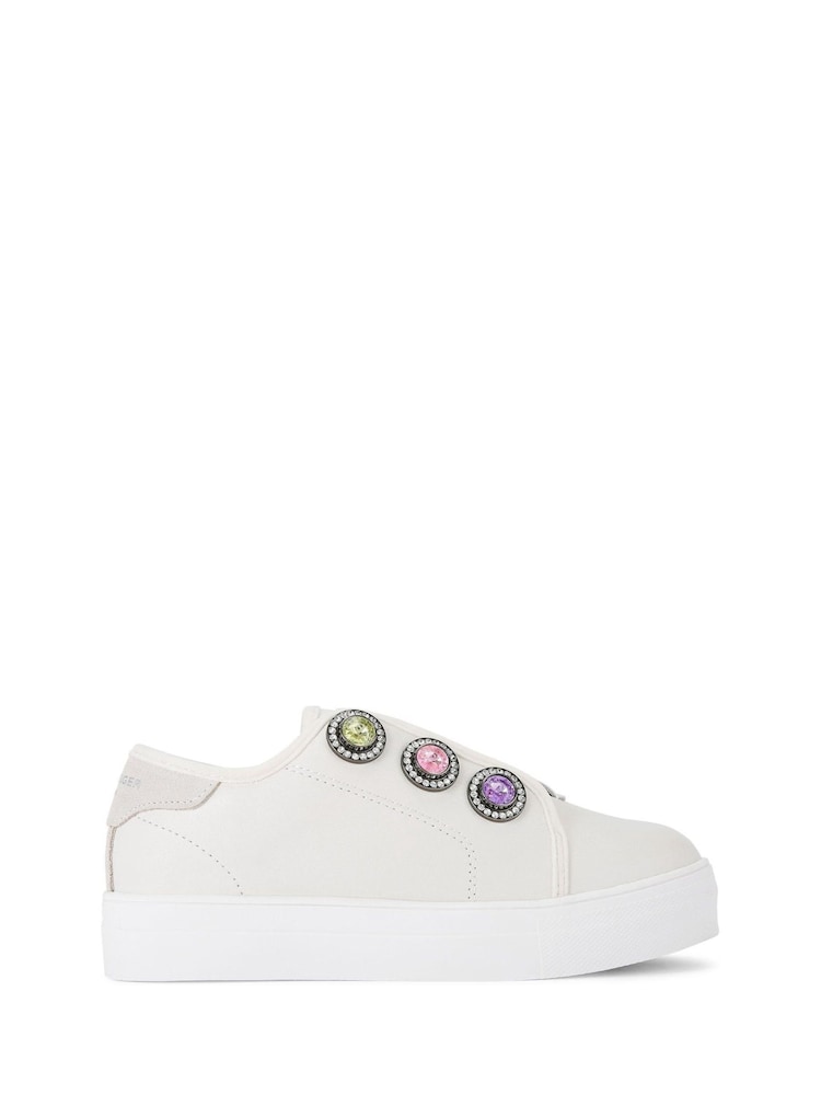 Kurt Geiger London Cream Junior Mini Laney Octavia Trainers - Image 1 of 3