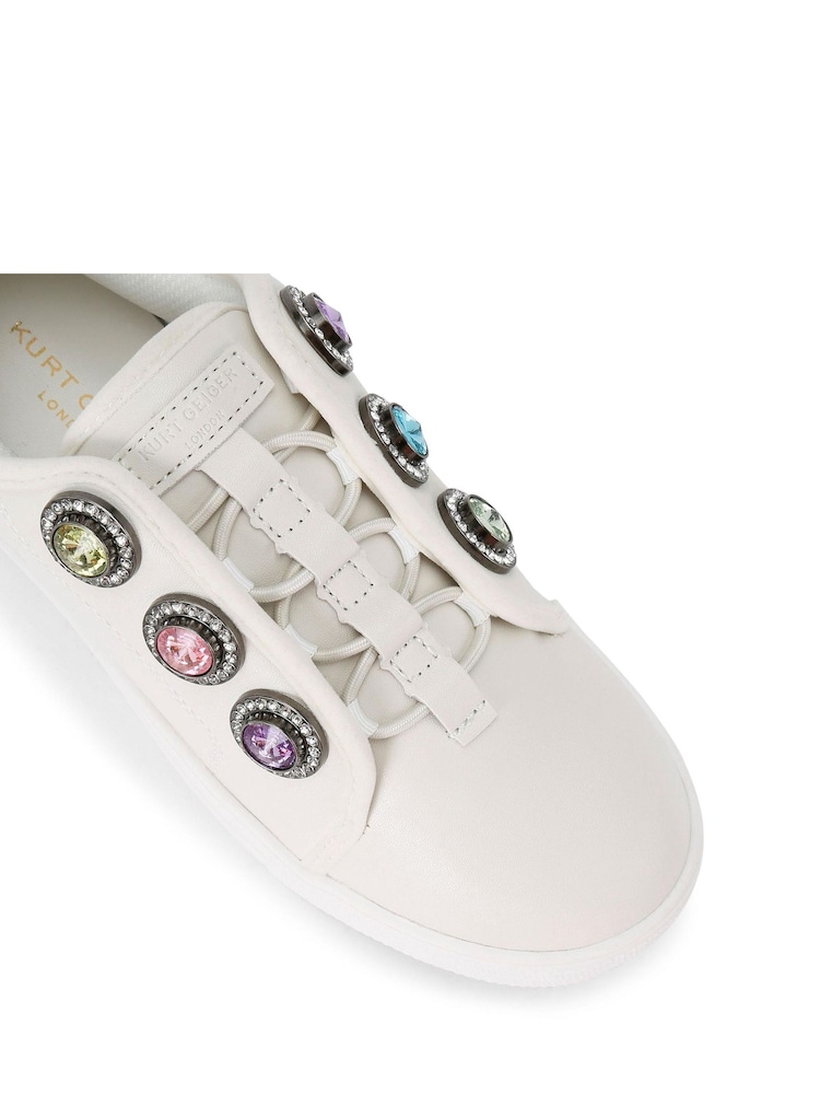 Kurt Geiger London Cream Junior Mini Laney Octavia Trainers - Image 3 of 3