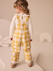 Yellow Harlequin Print Dungarees Set (3mths-7yrs) - Image 2 of 3
