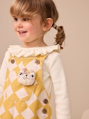 Yellow Harlequin Print Dungarees Set (3mths-7yrs) - Image 3 of 3
