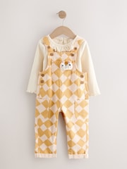 Yellow Harlequin Print Dungarees Set (3mths-7yrs) - Image 5 of 10