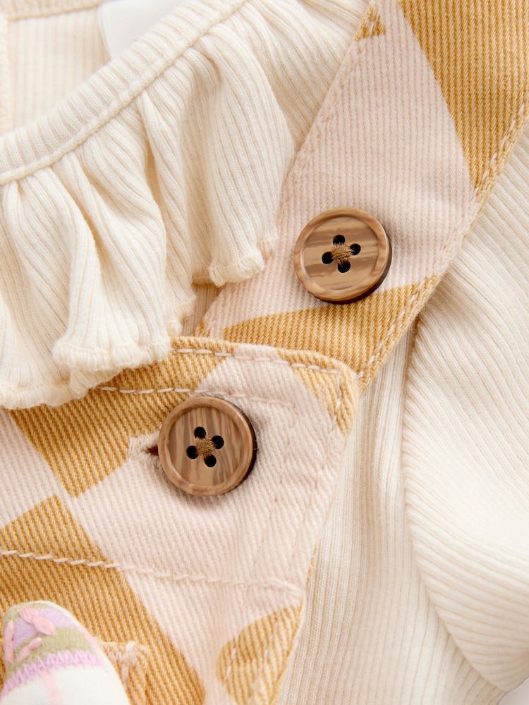 Buy Yellow Harlequin Print Dungarees Set (3mths-7yrs) from Next USA