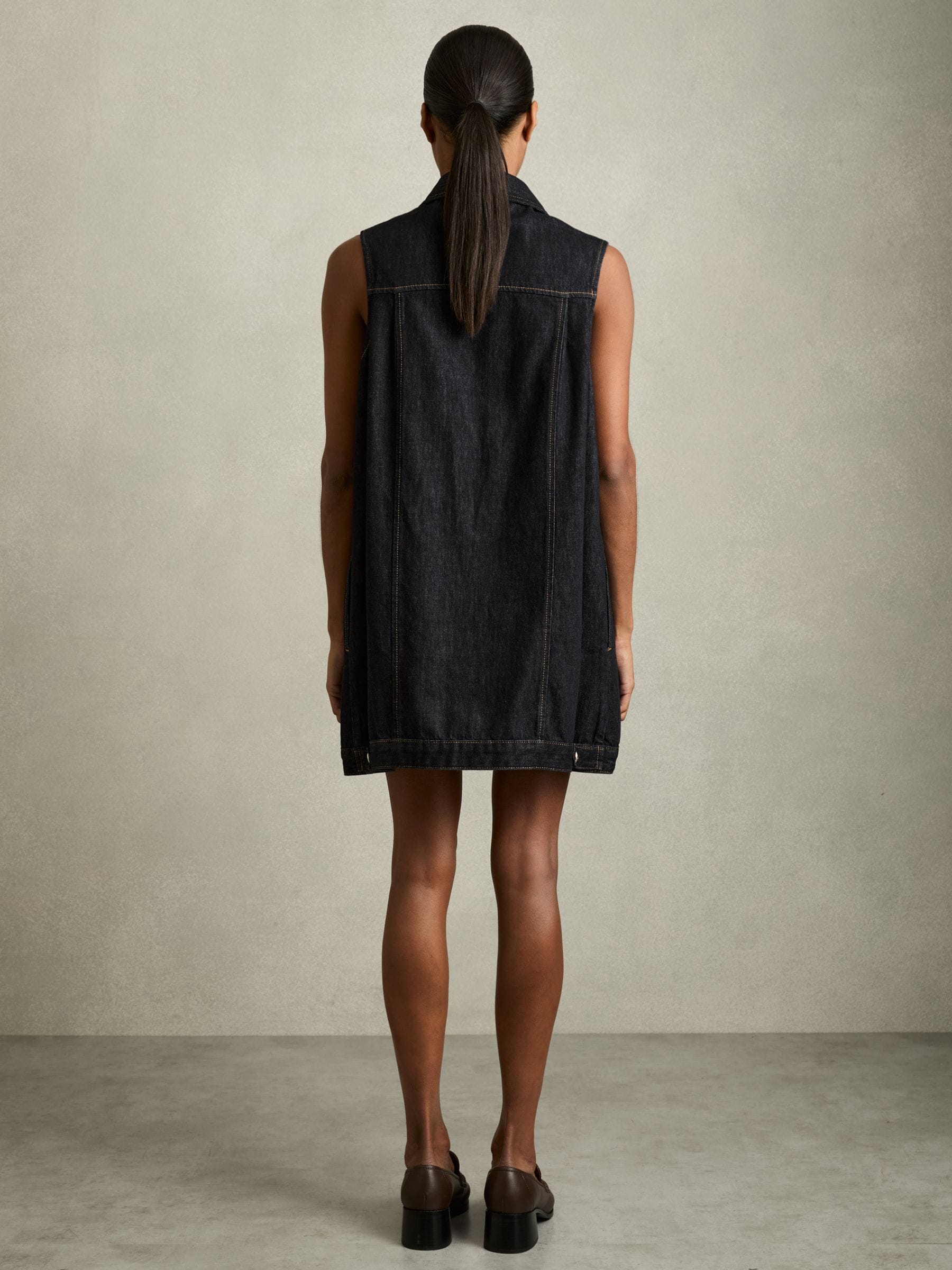 Buy Reiss Indigo Brooklyn Sleeveless Denim Shift Dress from