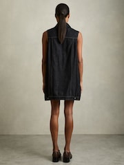 Reiss Indigo Brooklyn Sleeveless Denim Shift Dress - Image 5 of 6