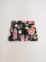 Black Floral Swim Skirt Bikini Bottoms - Image 4 of 8
