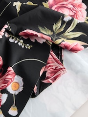Black Floral Swim Skirt Bikini Bottoms - Image 6 of 8