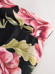 Black Floral Swim Skirt Bikini Bottoms - Image 7 of 8