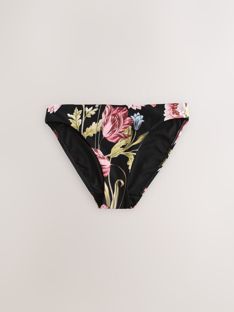 Black Floral Bikini Bottoms - Image 1 of 4