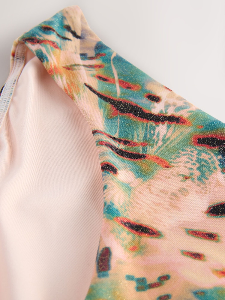 Teal/Pink Metallic Animal - Braguitas de bikini - Imagen 2 de 4