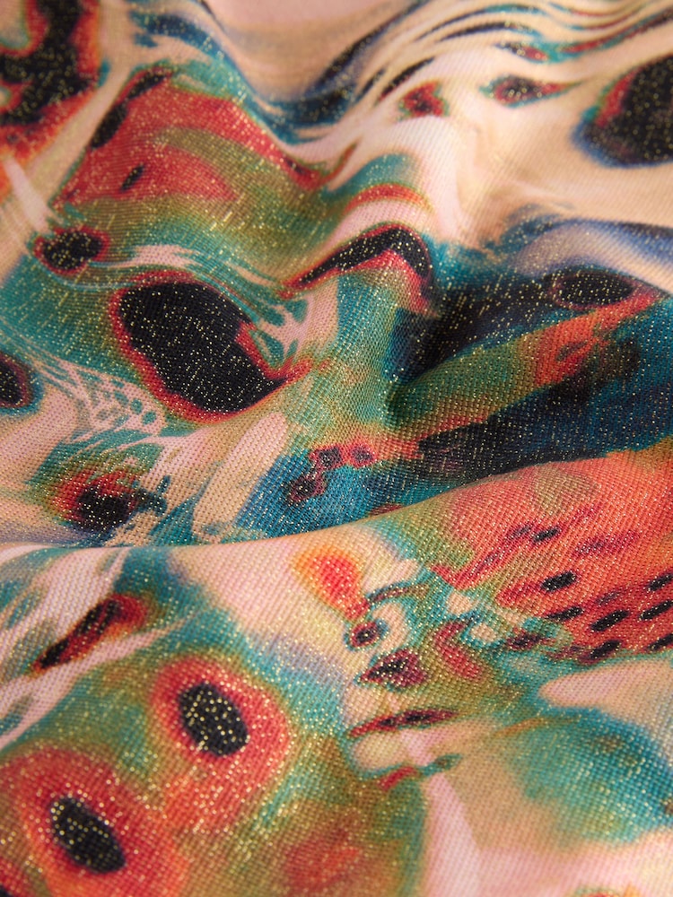 Teal/Pink Metallic Animal - Braguitas de bikini - Imagen 4 de 4