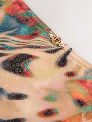 Teal/Pink Metallic Animal High Leg Bikini Bottoms - Image 8 of 9