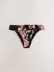 Noir Fleuri  - Bas de bikini à volants et jambe haute - Image 6 de 9