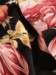 Noir Fleuri  - Bas de bikini à volants et jambe haute - Image 9 de 9