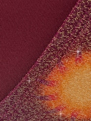 Burgundy Sun Print Metallic Tie Side Bikini Bottoms - Image 7 of 7
