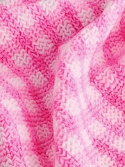 Pink/White Crinkle Gingham High Leg Bikini Bottoms - Image 3 of 3