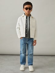Reiss Off White Mcduffy 9-13 yrs Cotton-Blend Work Jacket - Image 1 of 4