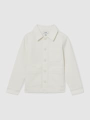 Reiss Off White Mcduffy 9-13 yrs Cotton-Blend Work Jacket - Image 2 of 4