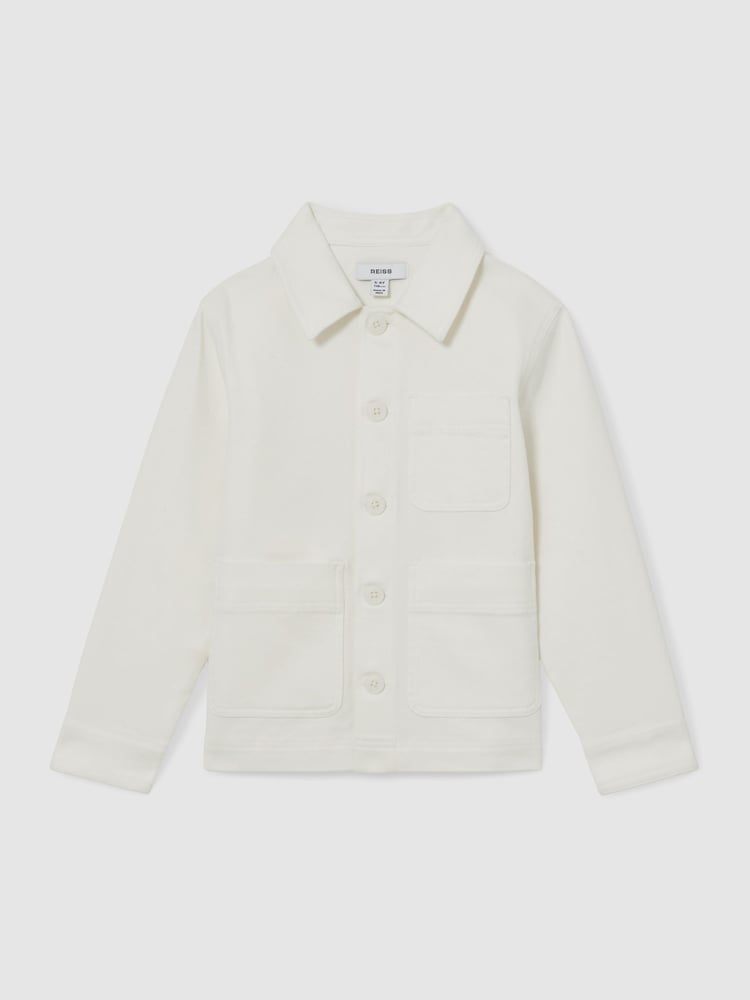 Reiss Off White Mcduffy 9-13 yrs Cotton-Blend Work Jacket - Image 2 of 4