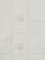 Reiss Off White Mcduffy 9-13 yrs Cotton-Blend Work Jacket - Image 4 of 4