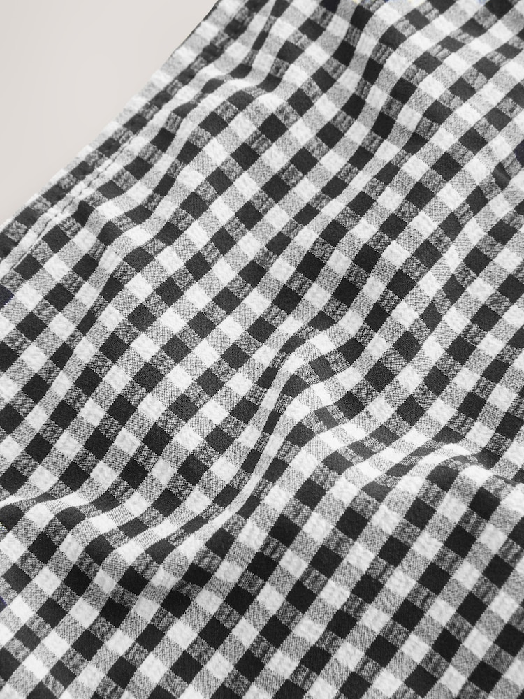 Black/White Gingham Brazilian High Leg Bikini Bottoms - Image 3 of 3 Black/White Gingham Brazilian High Leg Bikini Bottoms - Image 3 of 3