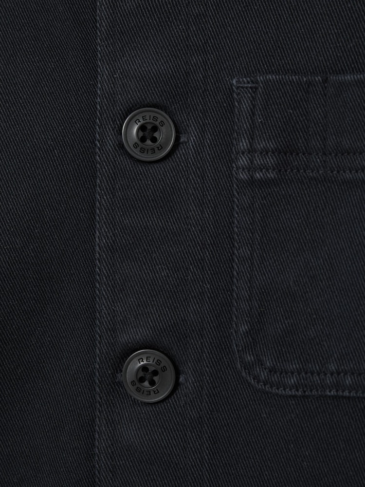 Reiss Navy Mcduffy 9-13 yrs Cotton-Blend Work Jacket - Image 4 of 4