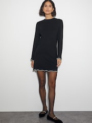 Monsoon Black Tia Beaded Mini Jumper Dress - Image 1 of 5