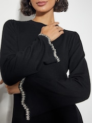 Monsoon Black Tia Beaded Mini Jumper Dress - Image 2 of 5