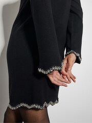 Monsoon Black Tia Beaded Mini Jumper Dress - Image 4 of 5