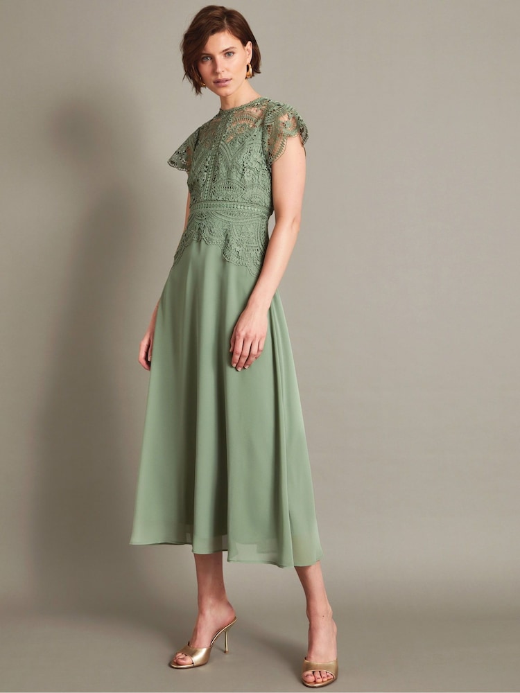 Кружевное платье миди Monsoon Monica - Изображение 1 из 5