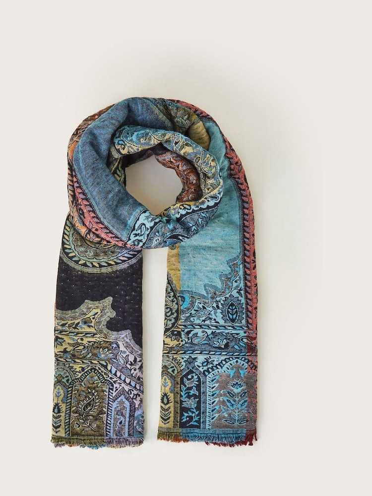 Monsoon Blue Lil Paisley Patchwork Scarf - Image 1 of 2
