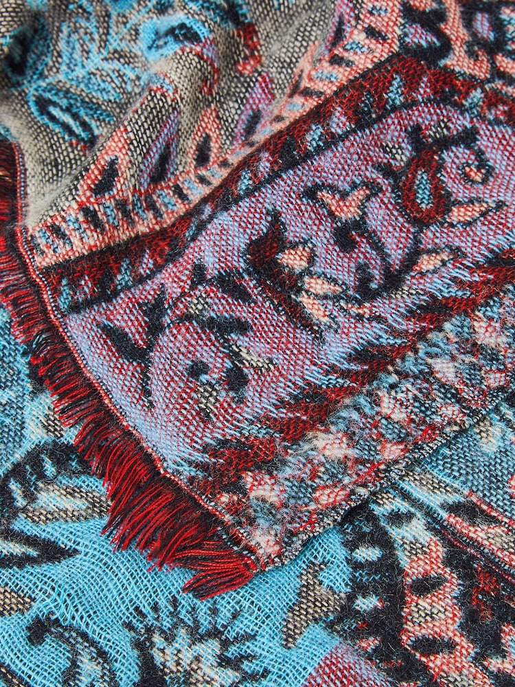 Monsoon Blue Lil Paisley Patchwork Scarf - Image 2 of 2