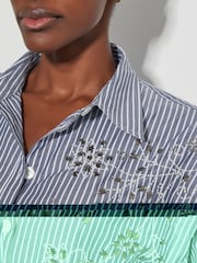 Monsoon Blue Sherry Embroidered Stripe Shirt - Image 4 of 4