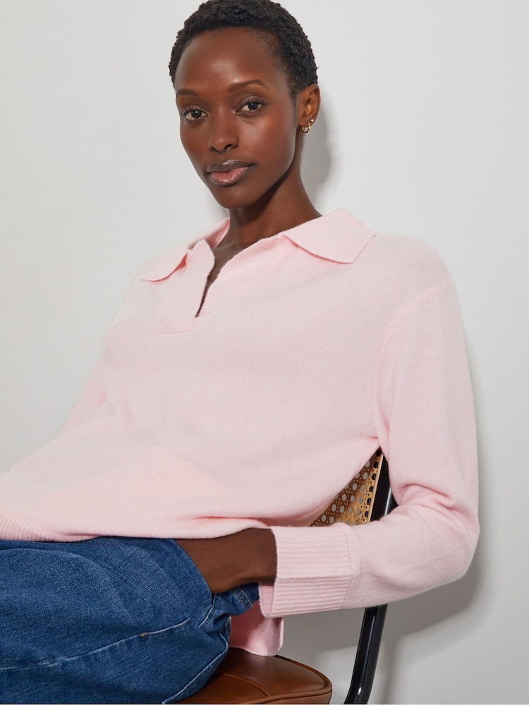 Monsoon Pink Carla Collar Jumper - Image 1 of 4