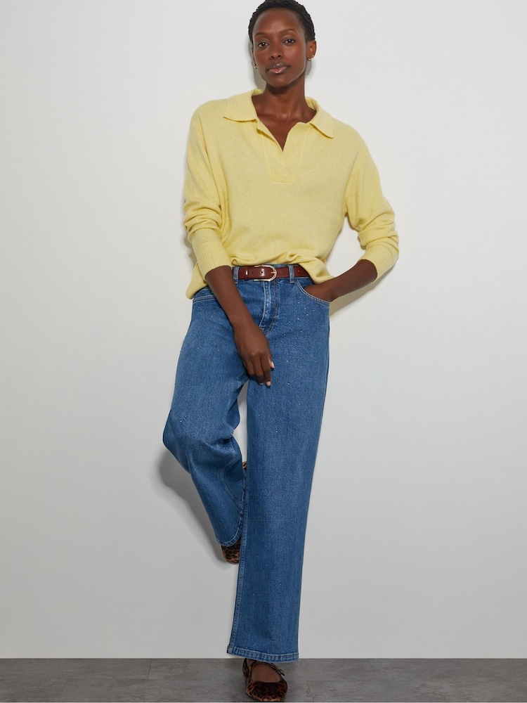 Monsoon Yellow Carla Collar Jumper - Image 2 of 3