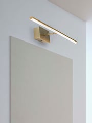 Searchlight Satin Brass Lucca LED Wall Light IP44 - Image 1 of 4