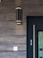Searchlight Black and Clear Texas Outdoor Wall Light - Image 1 of 4