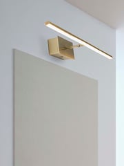 Searchlight Satin Brass Lucca LED Wall Light IP44 - Image 1 of 4
