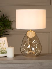 Searchlight Champagne Satin Brass Chalice 1 Light Table Lamp - Image 1 of 5