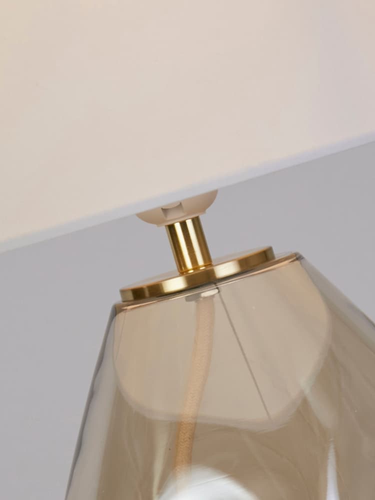 Searchlight Champagne Satin Brass Chalice 1 Light Table Lamp - Image 5 of 5
