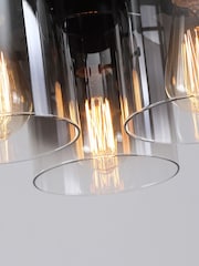 Searchlight Black Santorini 3 Flush Ceiling 3 Light Flush Light - Image 2 of 4