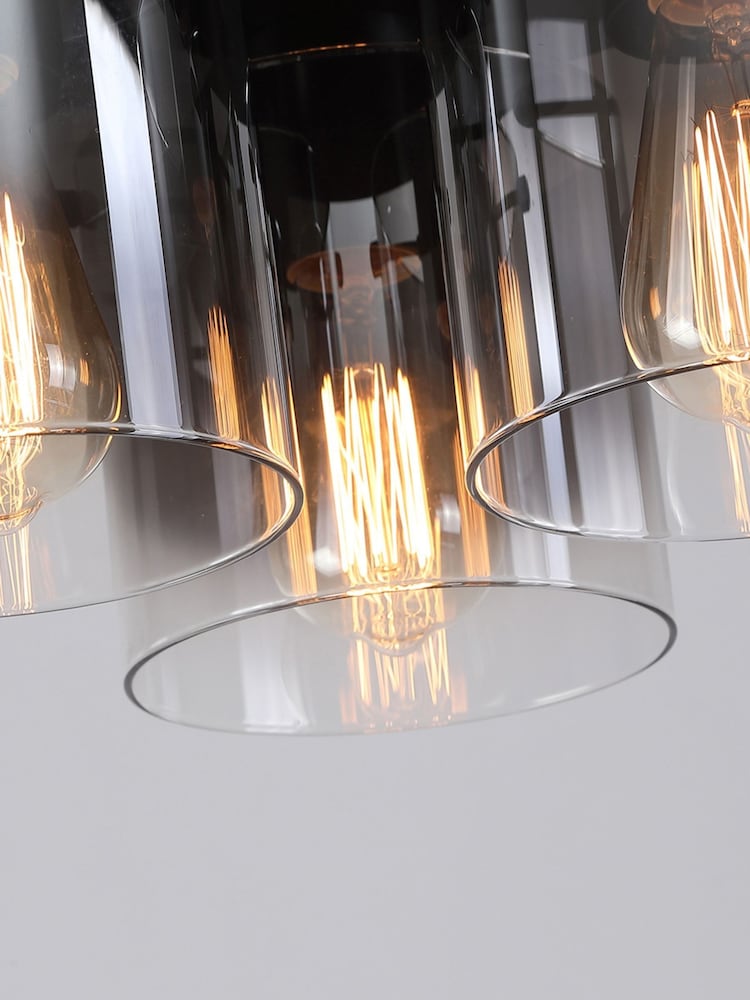 Searchlight Black Santorini 3 Flush Ceiling 3 Light Flush Light - Image 2 of 4