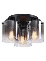 Searchlight Black Santorini 3 Flush Ceiling 3 Light Flush Light - Image 3 of 4